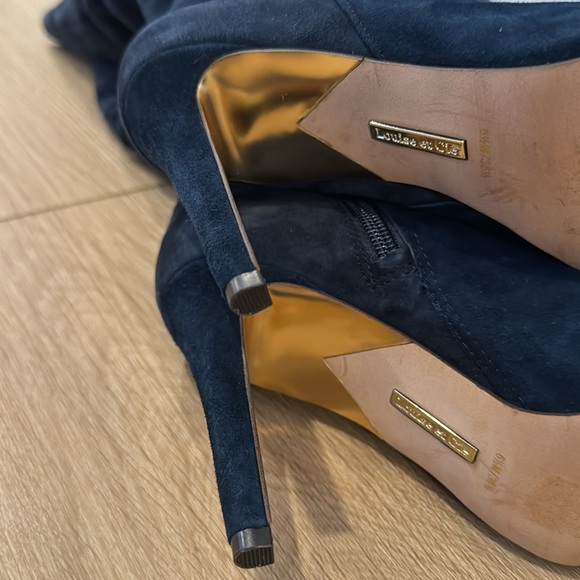 Louise et Cie Blue Suede Stiletto Boots size 6.5 - Picture 8 of 9